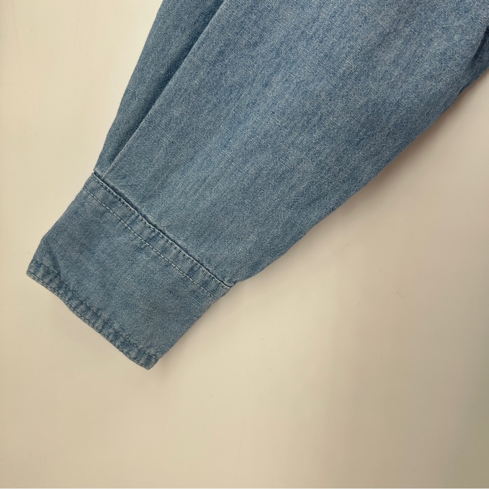 90s NY‎ & Co Denim Chambray Button Down Top Sz S Baggy - Picture 5 of 14